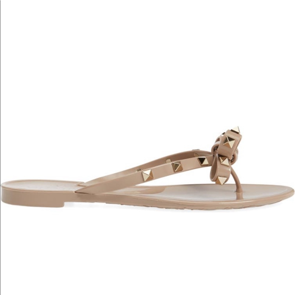 Valentino Garavani Poudre Rockstud Jelly Thong Size 8